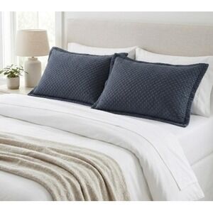 Restoration Hardware RH Diamond Quilted Cotton Standard Pillow Shams Set of 2